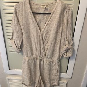 Anthropologie tan snakeskin romper